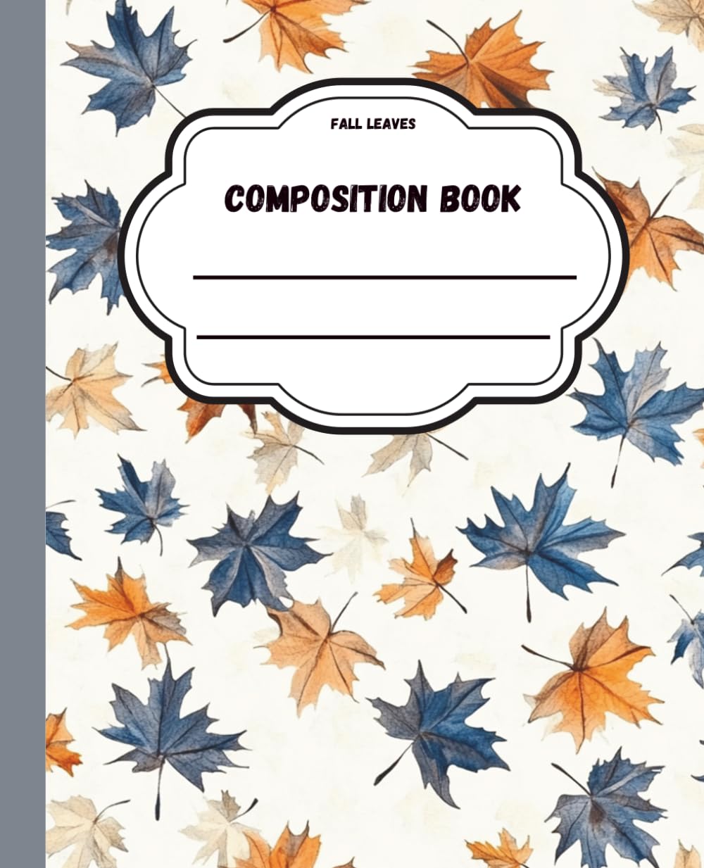 ler totalmente Fall Leaves Composition Book: Composition Notebook with Fall Leaves & Gingham Print, 120 Pages Wide Ruled pages, 7.5" x 9.25"