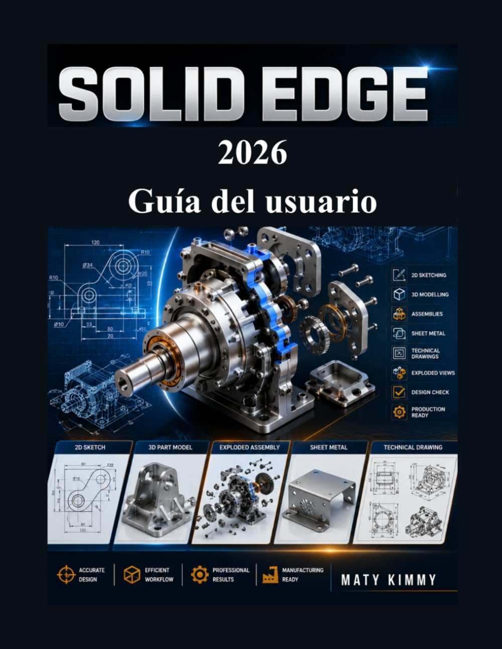ler totalmente Solid Edge 2026 Guía del usuario: Manual paso a paso para bocetos 2D, modelado 3D, ensamblajes, chapa metálica, dibujos técnicos y diseño de productos (Spanish Edition)