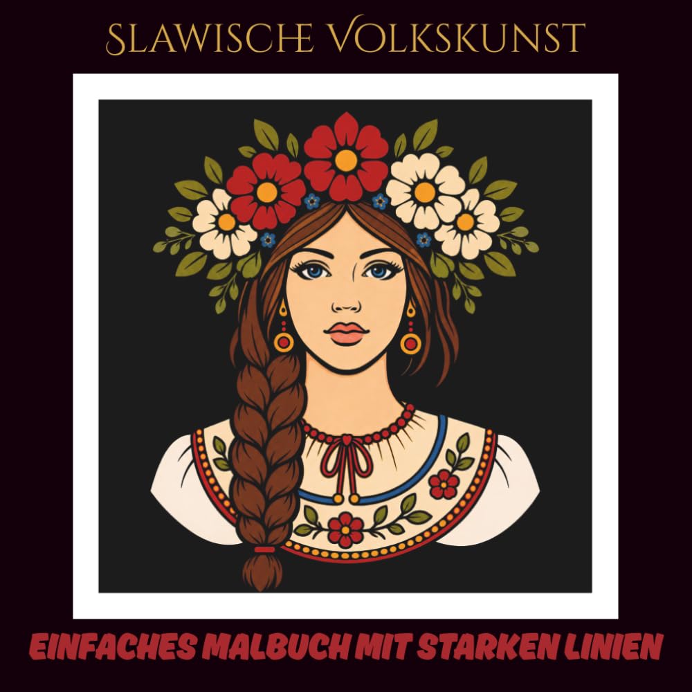 capítulo por capítulo baixar Slawische Volkskunst: Einfaches Malbuch mit starken Linien – 60 einzigartige Motive, 30 auf weißem und 30 auf schwarzem Hintergrund – inspiriert von... Linien – Malbuchreihe) (German Edition)