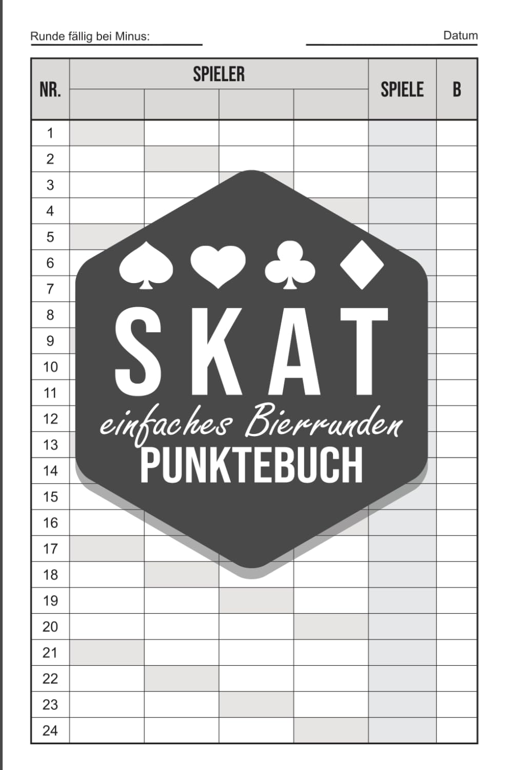 Skat - einfaches Bierrunden Punktebuch: Für 3–4 Spieler · Ideal für die nächste Bierrunde · Schlicht und einfach (German Edition) baixar o livro de graça