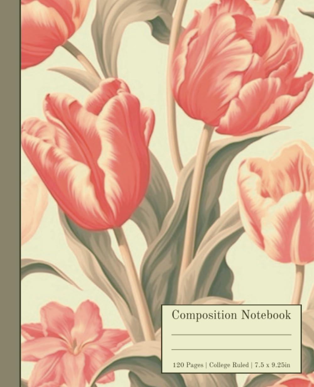 Composition Notebook College Ruled: Elegant Tulip Botanical Illustration Composition Notebook - Vintage Victorian Style Notebook With Tulip Aesthetic baixar livro de graça