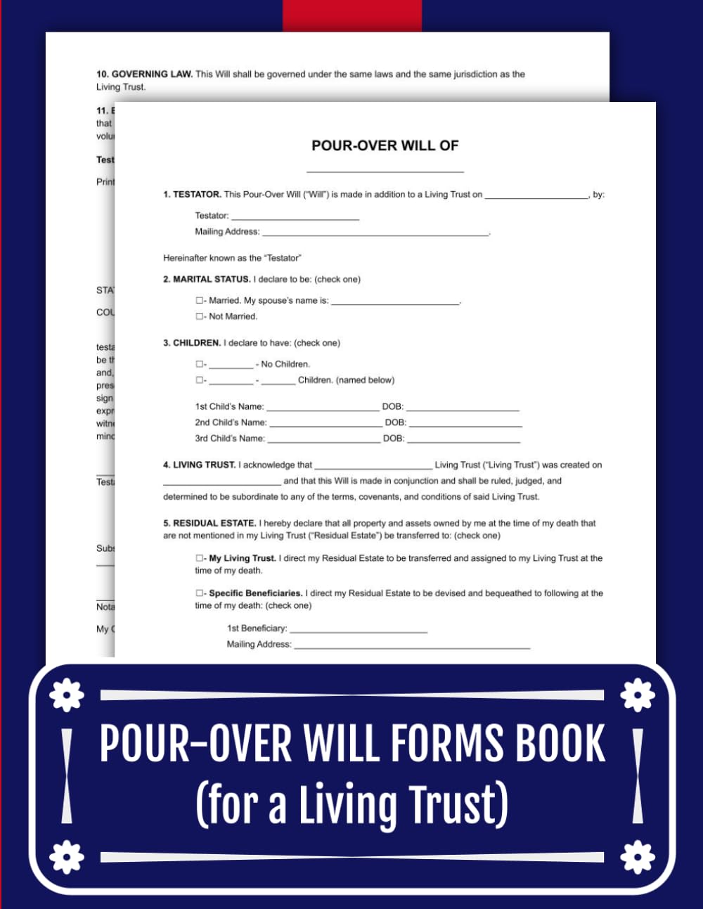capítulo por capítulo baixar Pour-Over Will Forms for Living Trust: 25 Templates with Testamentary Affidavit | 8.5 x 11 inches.