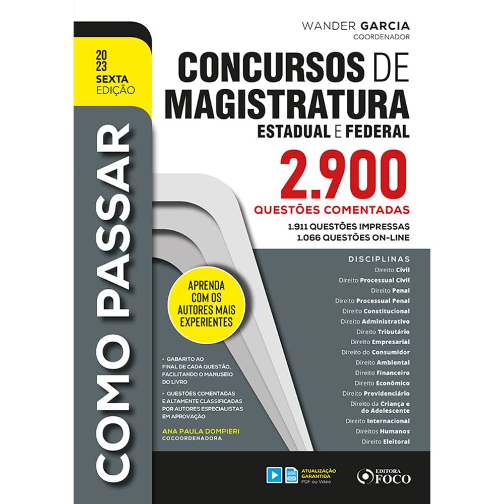 Como Passar em Concursos de Magistratura Estadual e Federal: 2.900 Questões Comentadas - 6ª Ed - 2023: 1 baixar o livro de graça