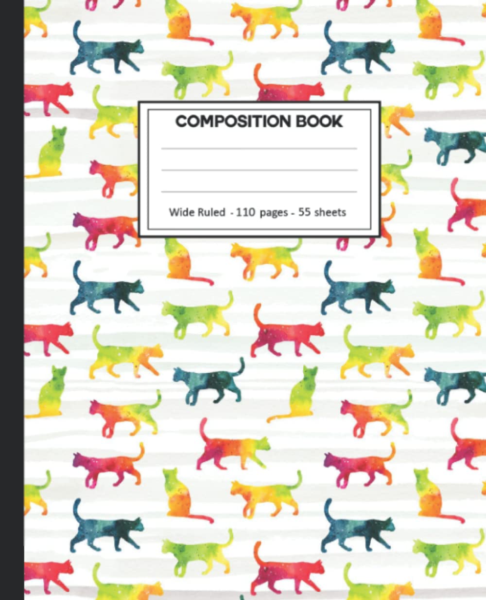 Composition Notebook: Wide Ruled: 110+ Lined Pages Writing Journal: Rainbow with cat Theme baixar o livro de graça