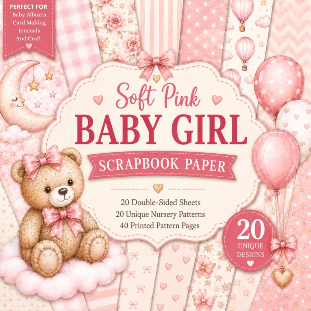 Soft Pink Baby Girl Scrapbook Paper: 20 Double-Sided Sheets with 20 Unique Pink Nursery Patterns, Teddy Bears, Bows & Hearts for Baby Albums, Card Making, Junk Journals & Crafts | 8.5 x 8.5 baixar livro de graça