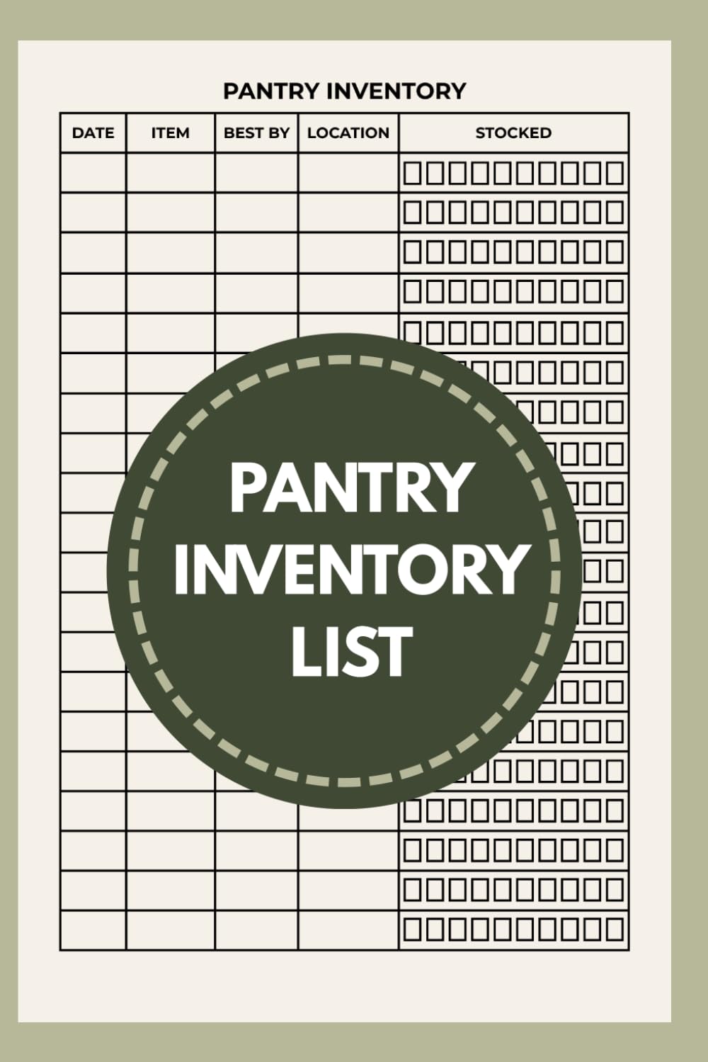 ler totalmente Pantry Inventory List: Food Storage Tracker for Items, Best-By Dates, Locations and Stock, 6x9, glossy paperback
