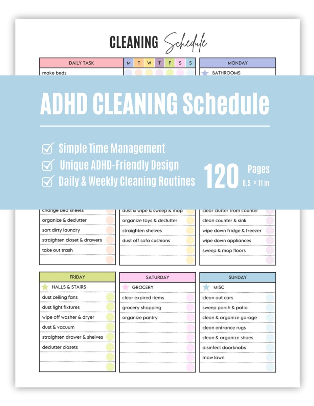 capítulo por capítulo baixar ADHD Cleaning Schedule: Home Cleaning Planner for ADHD – Simple Daily & Weekly Checklist to Stay Organized