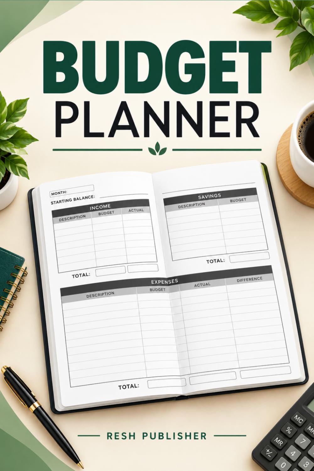 Budget Planner: Monthly Budget Book for Tracking Income, Savings and Expenses, Managing Spending, Comparing Budget vs Actual, Planning Bills and Organizing Personal Finances baixar livro de graça
