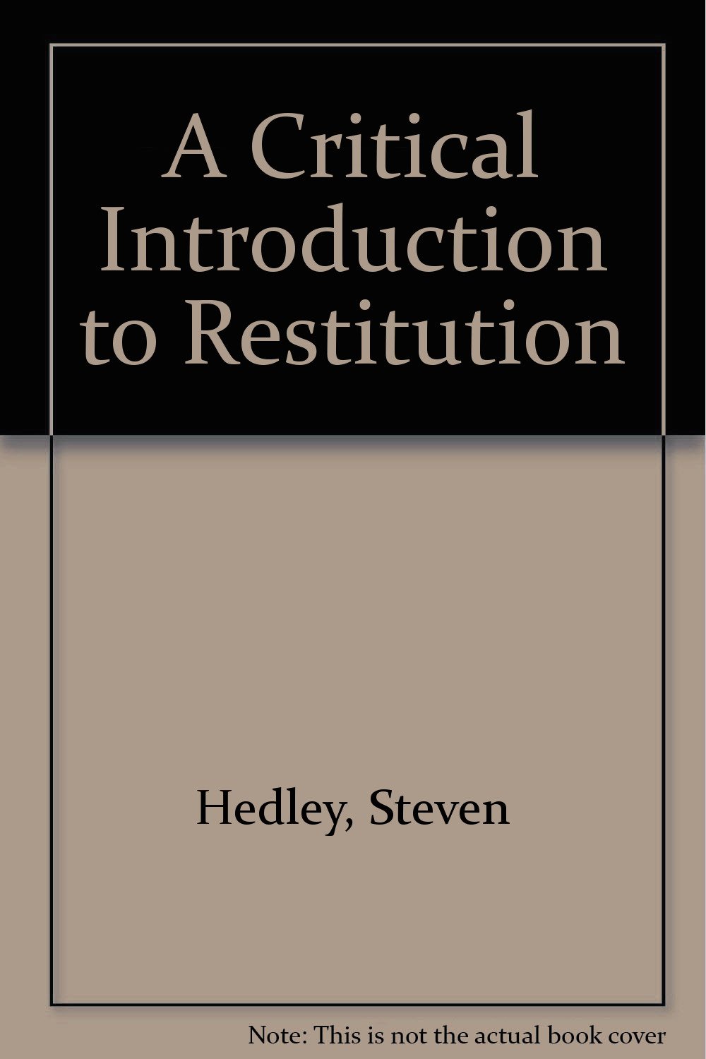 A Critical Introduction to Restitution baixar o livro de graça