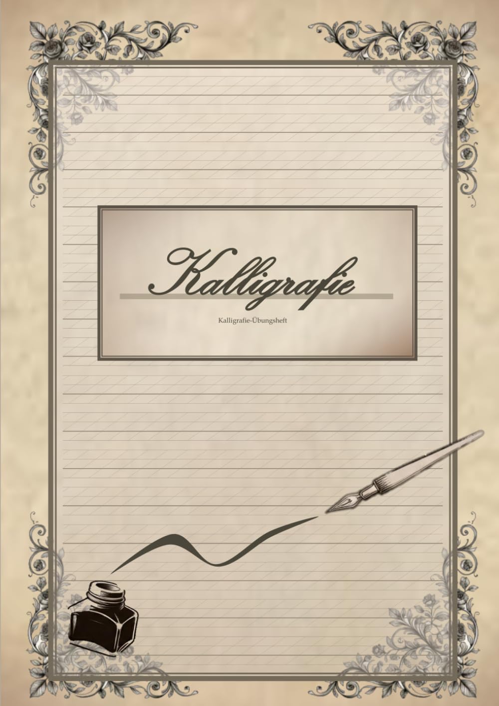 capítulo por capítulo baixar Kalligrafie-Übungsheft, A4-Größe (groß), 120 Blatt einseitig bedruckt, 16 Zeilen pro Seite, heraussrennbar (German Edition)
