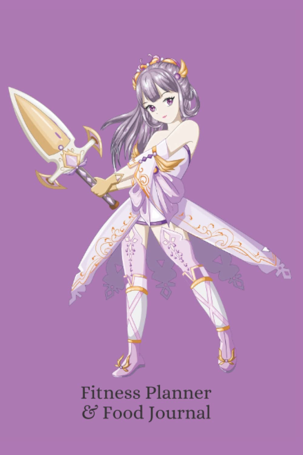 ler totalmente Fitness Tracker and Food Journal Workbook: Anime Girl with Gold Sword Minimalist Workout and Food Log, 6x9 inches, 200 pages