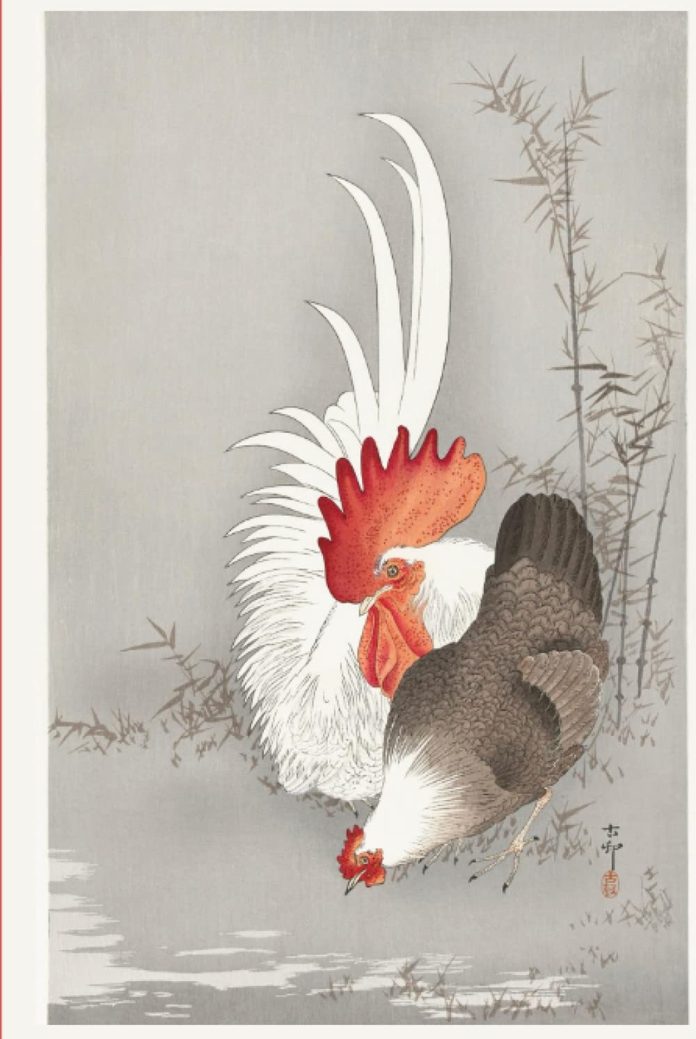 ler totalmente Red Rooster and Hen Journal: Hardcover with Vintage Japanese Art by Ohara Koson with Lightly Lined Cream Colour Pages [6" x 9" | 160pp]