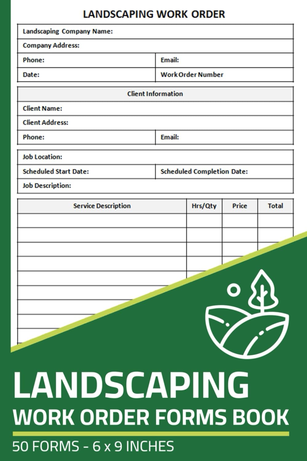 ler totalmente Landscaping Work Order Forms Book: Lawn Care Job Order Form | Landscape Work Order Sheets | 50 Forms