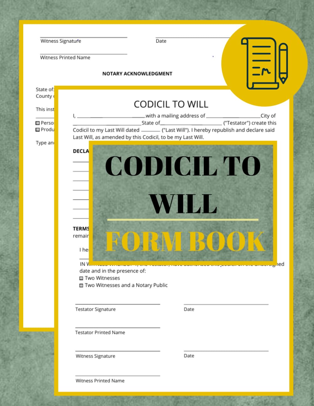 Codicil to Will Form Book: Amendment to Last Testament Document With Notary Section, A legal document that modifies an existing will | 60 Forms baixar livro de graça