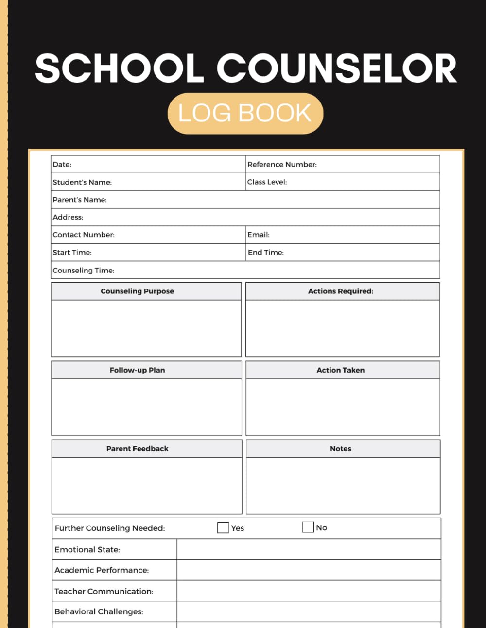 School Counselor Log Book: Student Session Documentation, Progress Tracking, Follow-Up Planning and Parent Feedback for School Counselors and Student Support Staff baixar o livro de graça