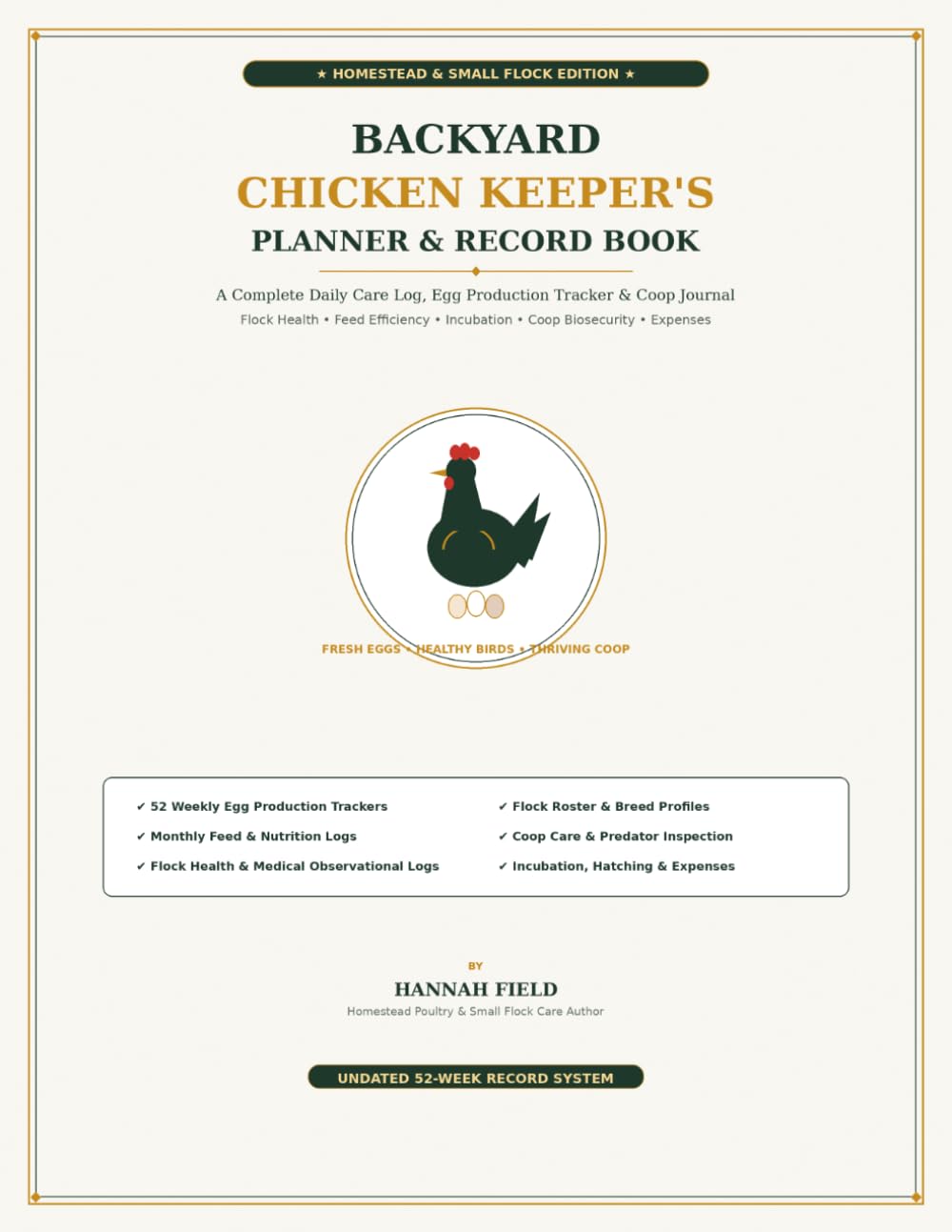 ler totalmente Backyard Chicken Keeper's Planner and Record Book: A Daily Care Log for Egg Production, Flock Health, Coop Care, and Homestead Management