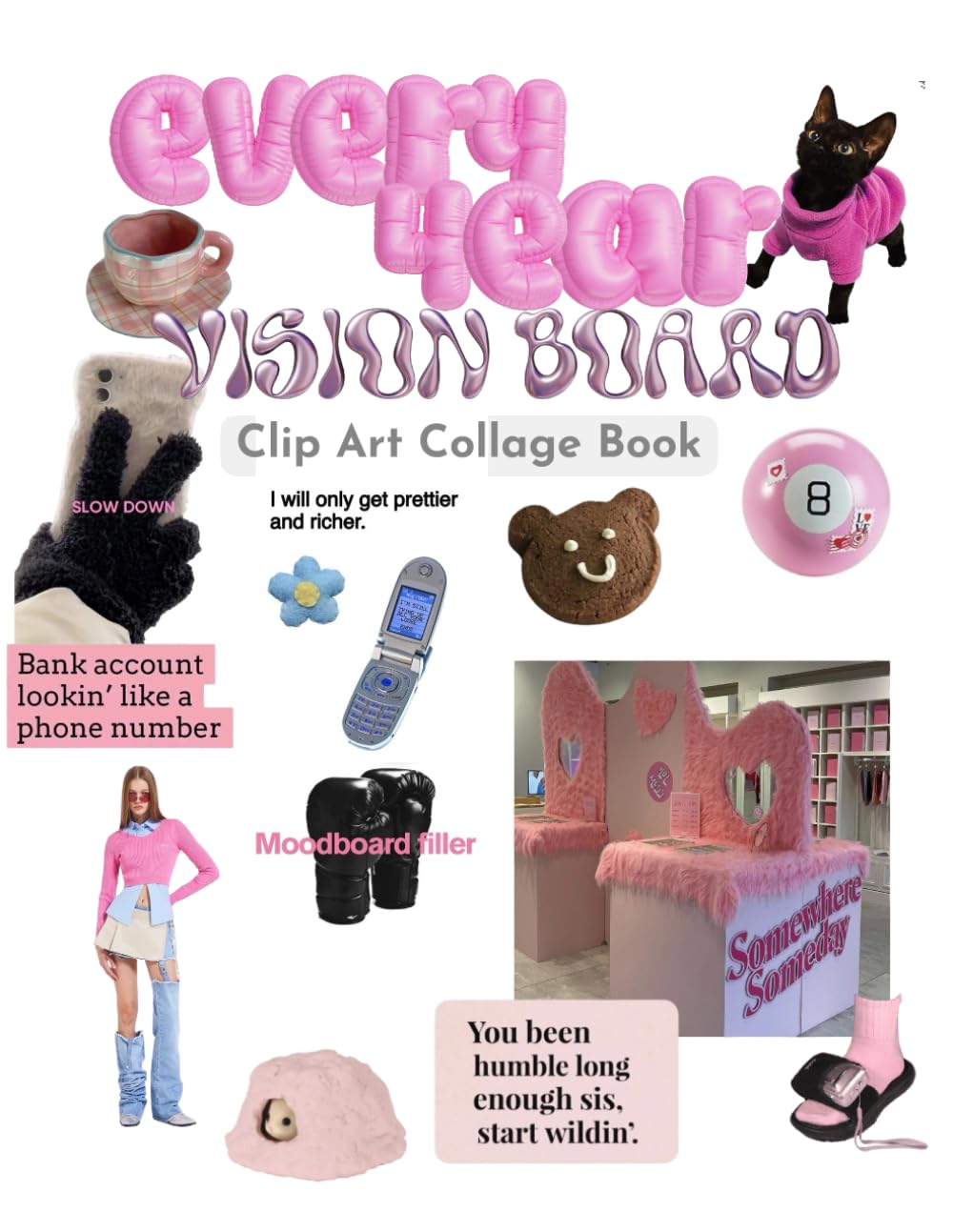 capítulo por capítulo baixar The Every Year Vision Board Clip Art Collage Book: Over 600+ Images, Quote And Words To Achieve Your Goal