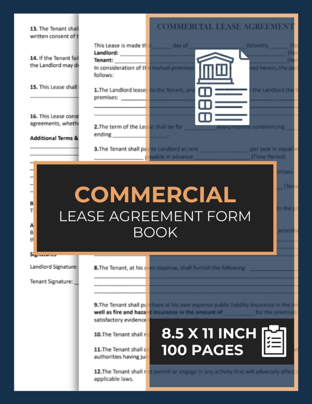 Commercial Lease Agreement Form Book: Lease Agreement Between Tenant and Landlord | Business Property Rental Contract Form | 50 Real Estate Legal Forms baixar livro de graça
