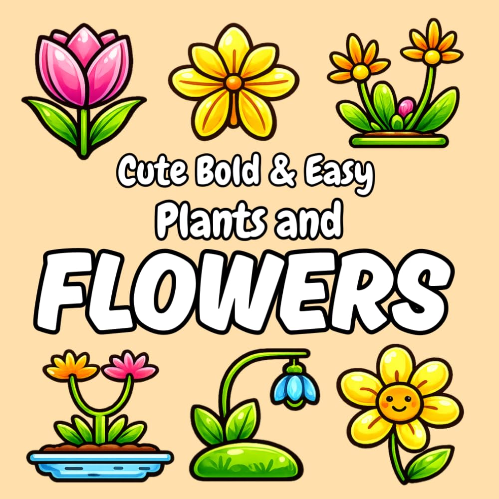 ler totalmente Cute Bold & Easy Plants and Flowers: Large Print Botanical Coloring Pages with Thick Outlines, Simple Designs, and Beautiful Nature-Inspired... Swirls, Garden Blooms and Nature-Inspired)