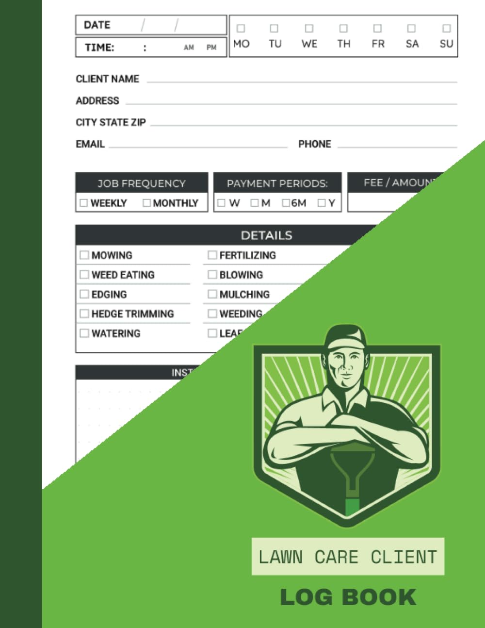 Lawn Care Client Log Book: Track and Keep Record of your client's Information | Simple Lawn Mowing and Landscape Appointment Logbook | 8.5 x 11 Inches 115 Pages baixar o livro de graça