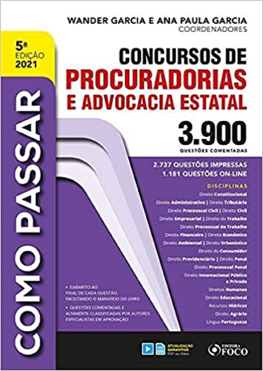 COMO PASSAR EM CONCURSOS DE PROCURADORIAS E ADVOCACIA ESTATAL - 3.900 QUESTÕES - 5ª ED - 2021 baixar livro de graça