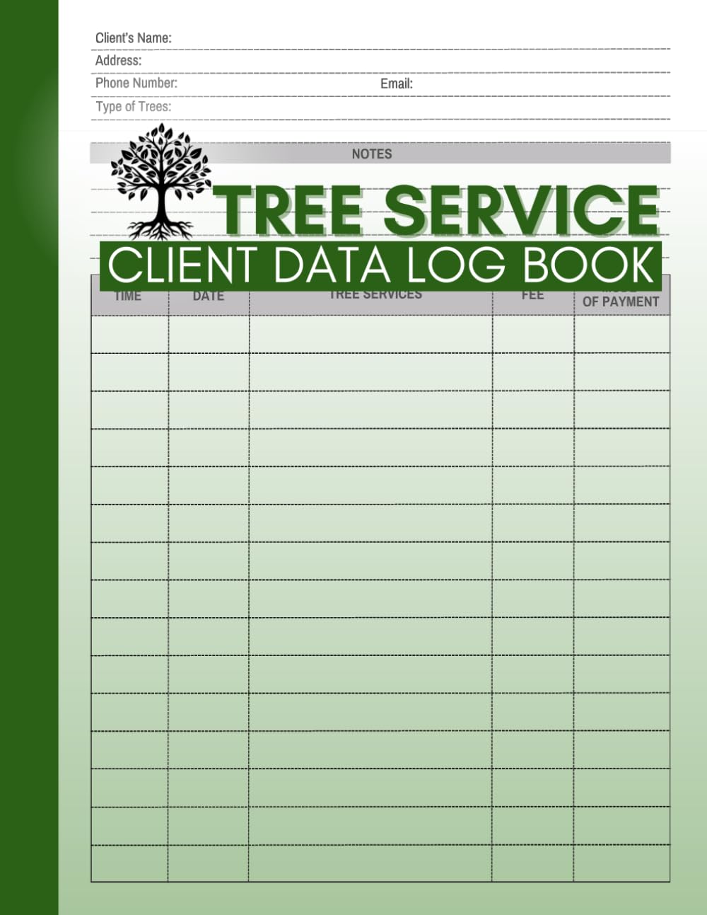 Tree Service Client Data Log Book: Cute Logbook Gift for Arborists, Tree Surgeons and Arboriculturists to Record and Track Services and Customers Information baixar livro de graça