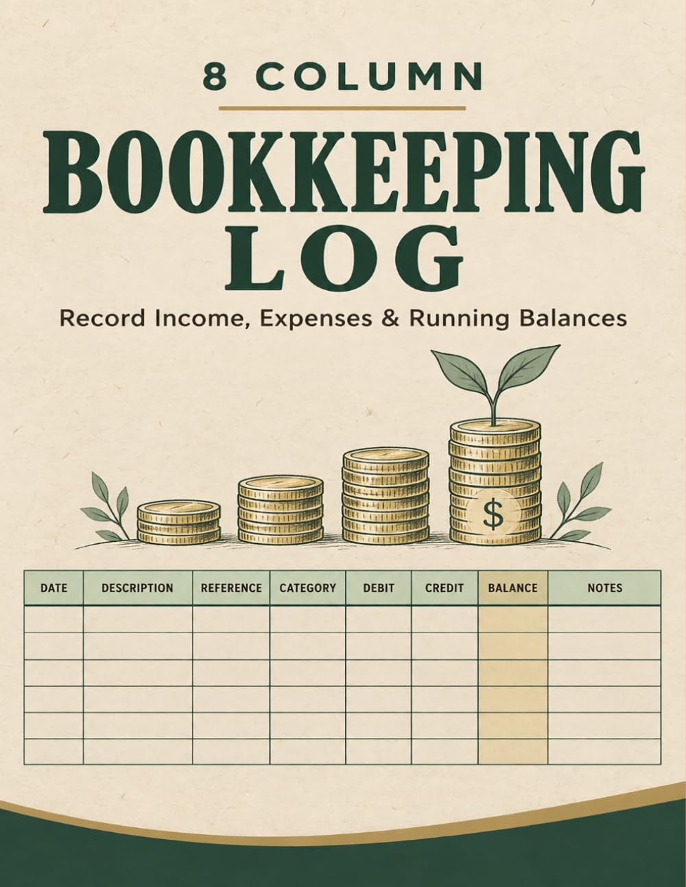 8 Column Bookkeeping Log: Practical accounting organizer for shop owners to document sales, purchases, debits, credits, totals, and reference notes baixar livro de graça