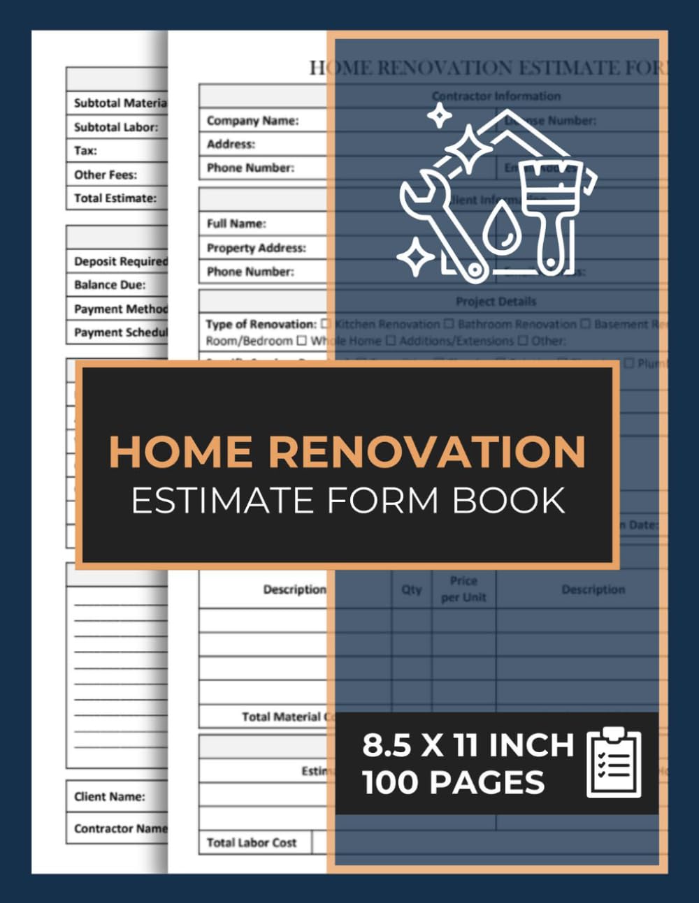 ler totalmente Home Renovation Estimate Form Book: House Remodeling & Repair Services Estimating Sheets | 50 Forms