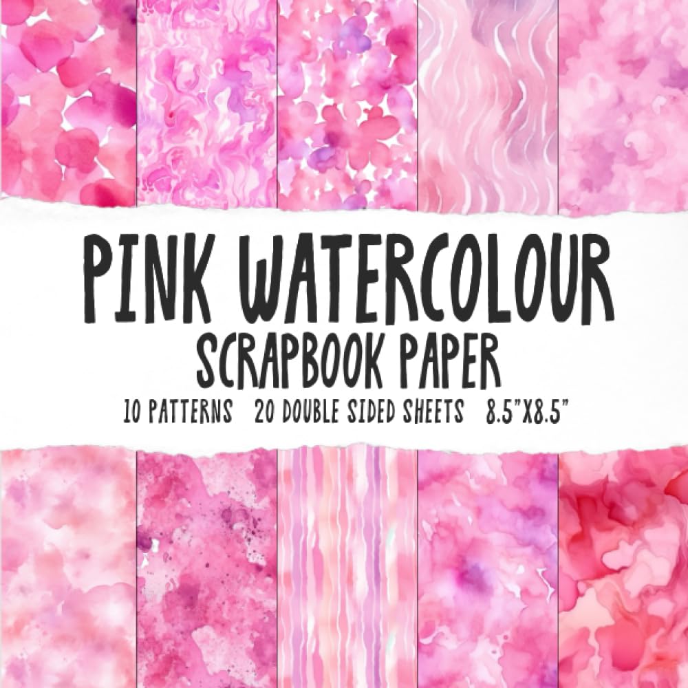 ler totalmente Pink Watercolour Scrapbook Paper: Pink Watercolor Patterns Scrapbooking Paper Pad, Girly Abstract Textures Patterned Paper For Craft DIY
