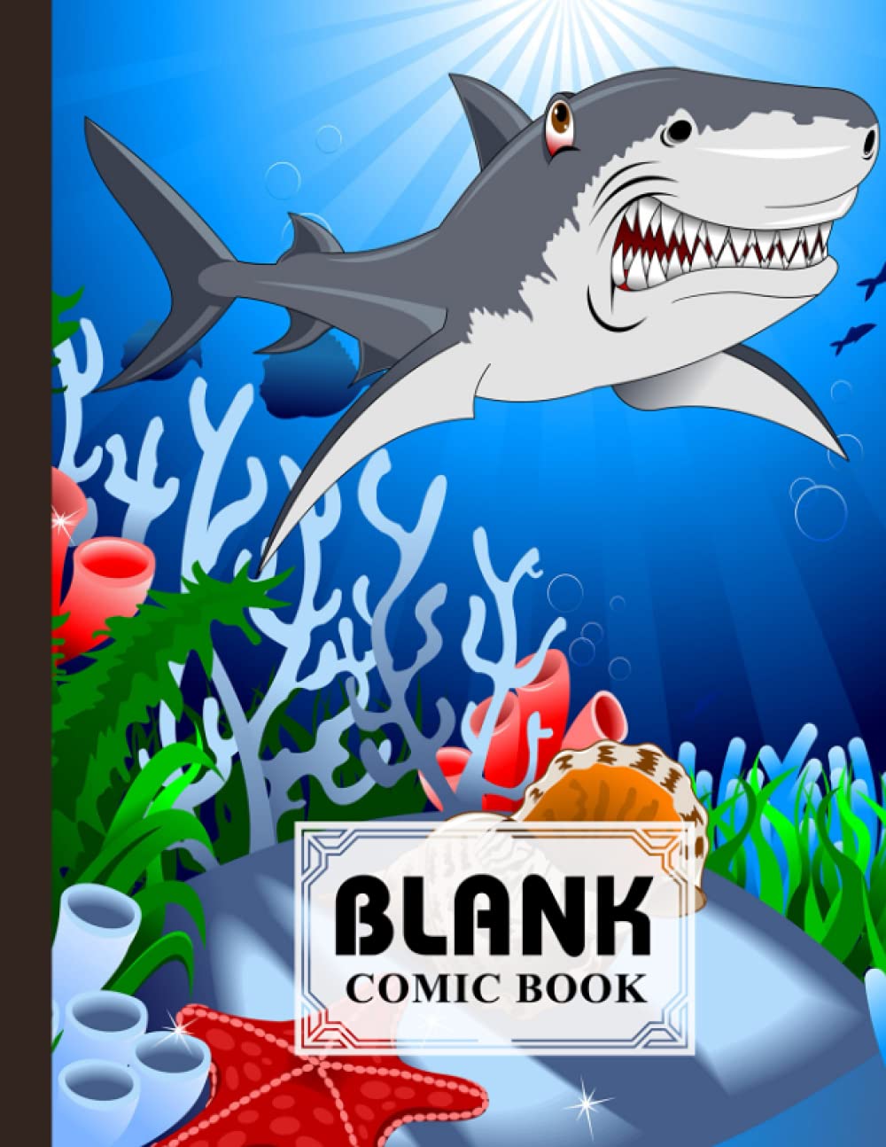 Blank Comic Book: Premium Shark Cover Blank Comic Book, Create Your Own Story, Journal, Notebook, Sketchbook for Kids and Adults, 120 Pages - Size 8.5" x 11" Notebook by Sebastian Neubauer baixar livro de graça