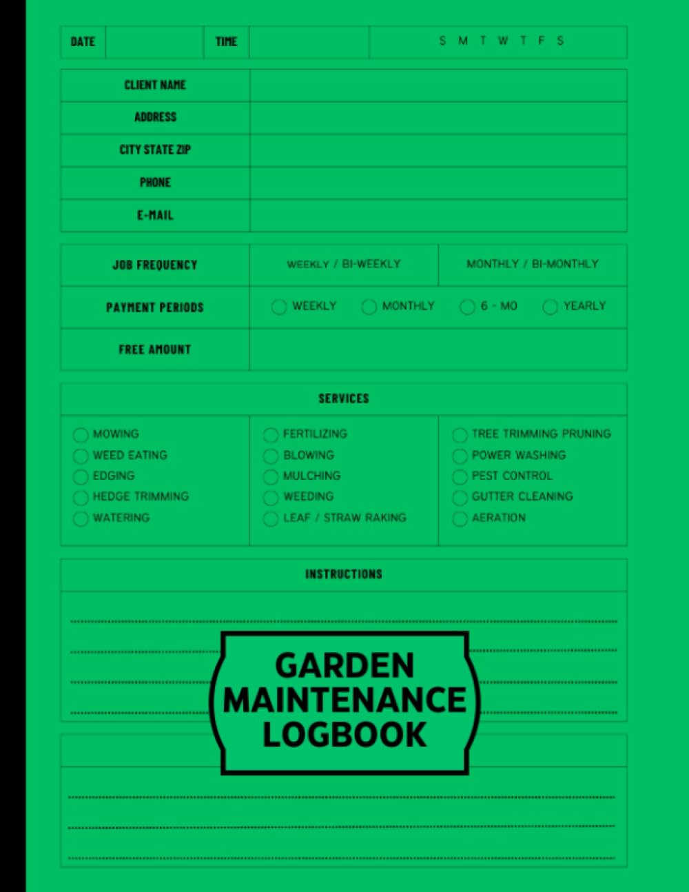 capítulo por capítulo baixar Garden Maintenance Logbook: Efficiently Track and Organize Your Landscape Tasks | Stay structured and streamline your yard upkeep routine with this... details for plant care tasks and projects