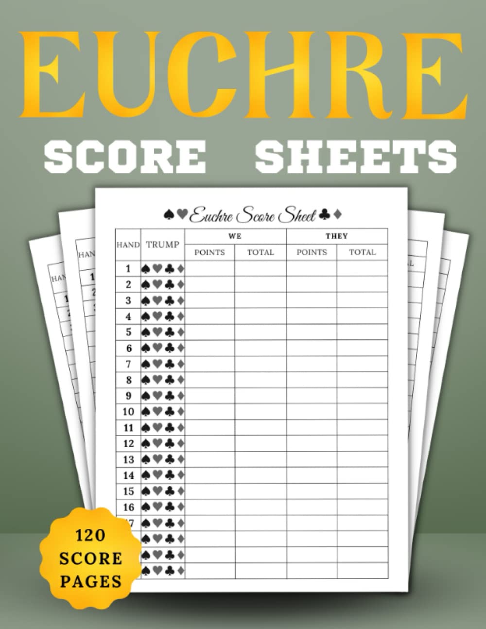 capítulo por capítulo baixar Euchre Score Sheets: 120 Personal Score Pads For Scorekeeping, Euchre Record Keeper Book, Progressive Euchre Score NoteBook, Euchre Gift, Size 8.5" x 11" Inches, (ScoreBook)