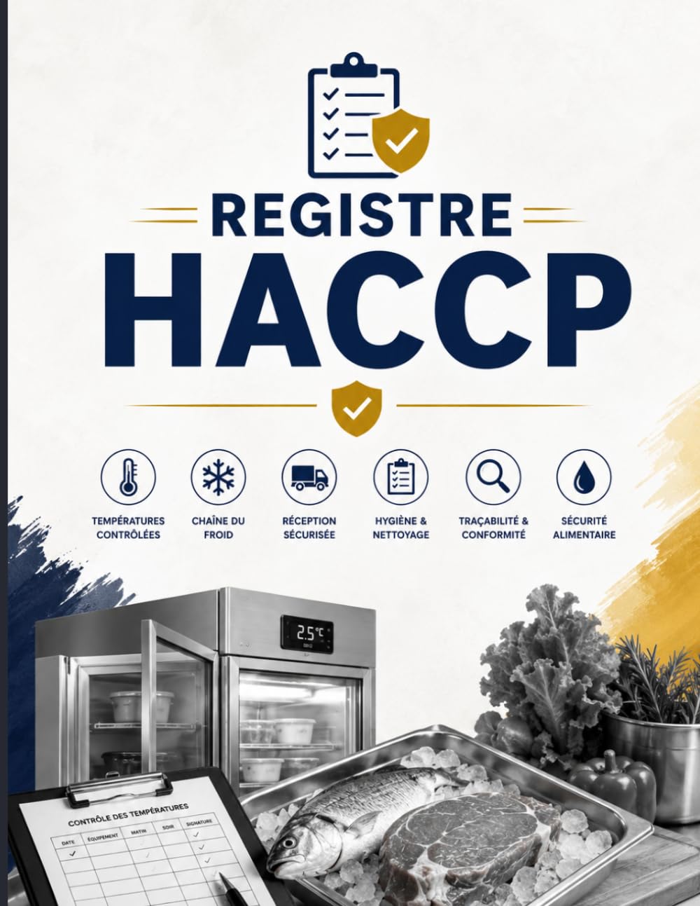 Registre HACCP: Contrôle des Températures • Traçabilité • Réception des Marchandises • Nettoyage & Désinfection • Hygiène Alimentaire • Registre ... Snacks et Métiers de Bouche (French Edition)