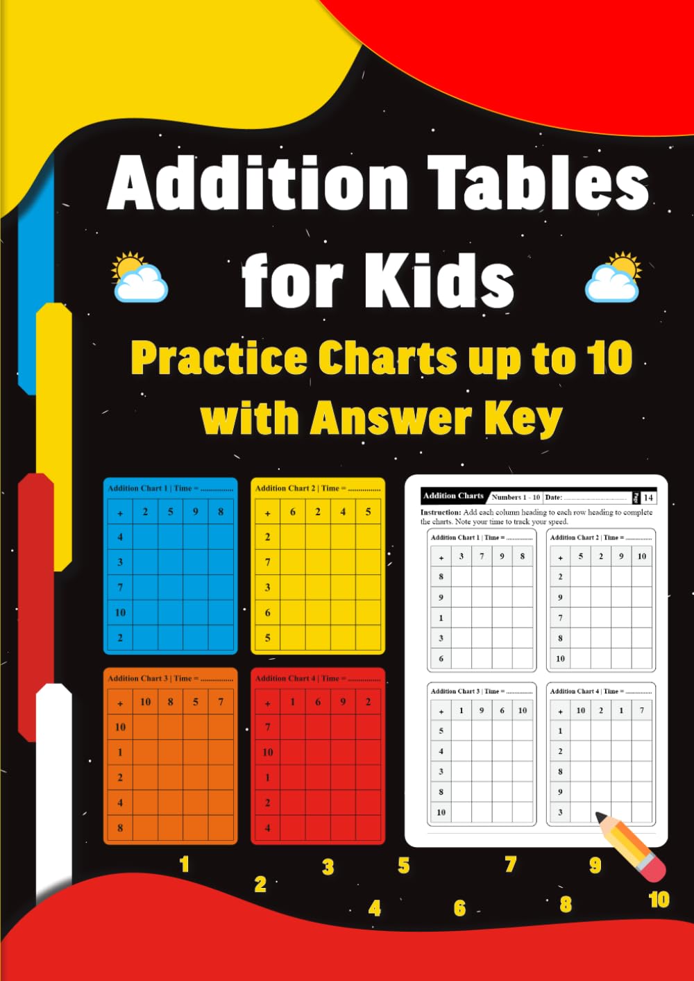 ler totalmente Addition Tables for Kids: Practice Charts up to 10 with Answer Key