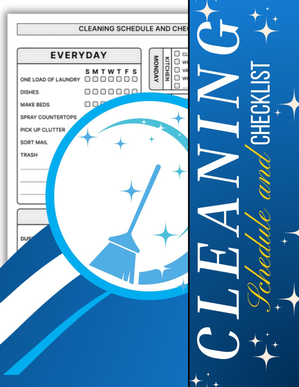 ler totalmente Cleaning Schedule and Checklist: Daily Weekly and Monthly Household Cleaning Schedule, Housekeeping Checklist Planner, and Organizer ( 120Pages "8.5X11" Inches )