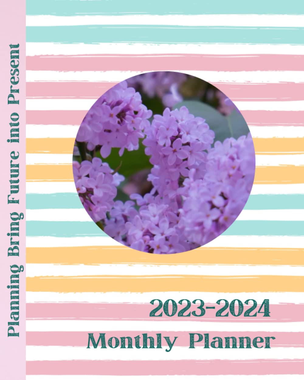 Monthly Planner 2023-2024: 8'' x 10'' | 24 Months Planner | January 2023 - December 2024 | Calendar with Ample Writing Blocks |Contacts & Passwords &... | pastel strips cover: 2023-2024 Organizer baixar livro de graça