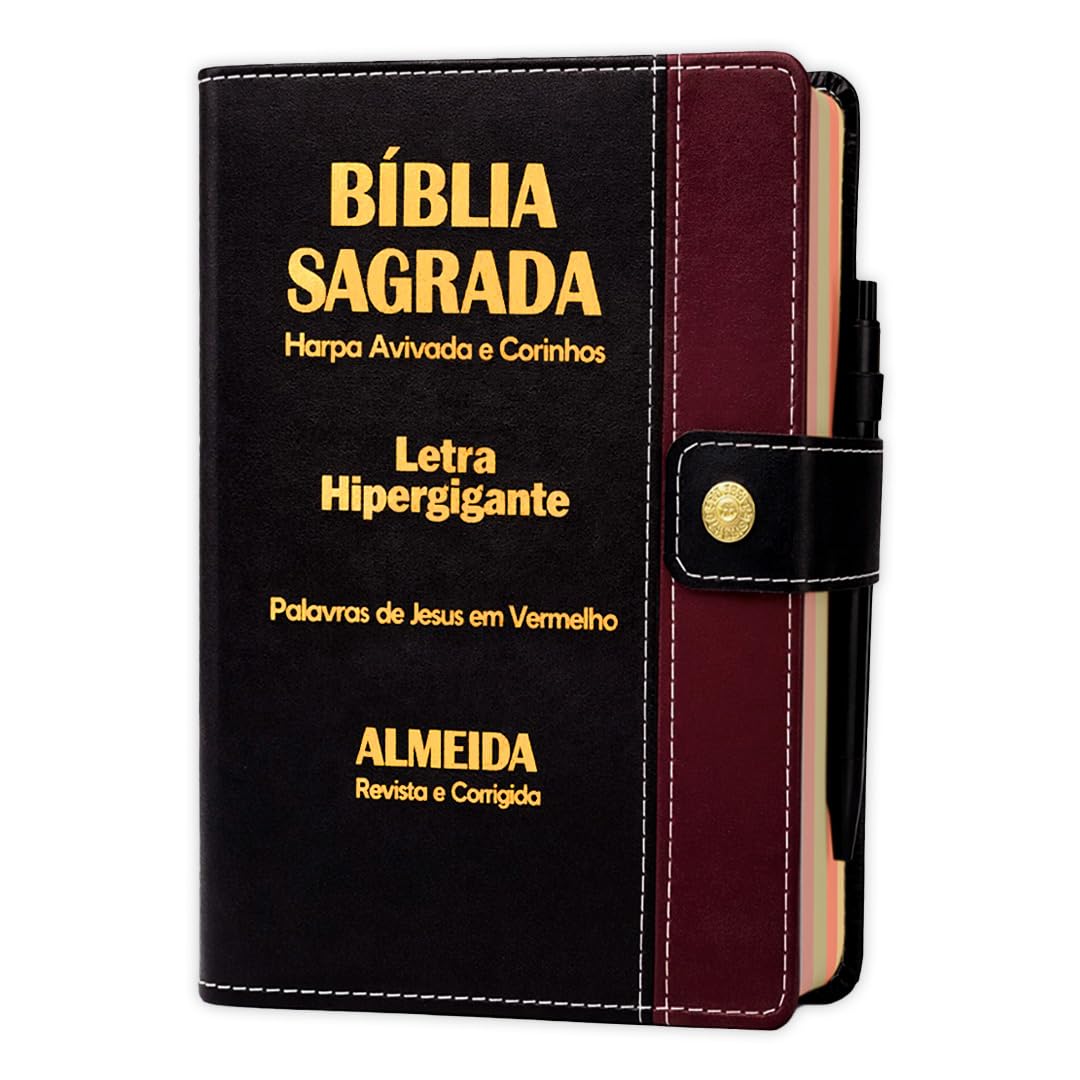 Bíblia Sagrada - Hipergigante Botão Preto c/ Vinho | ARC - João Ferreira de Almeida - Harpa e Índice por Cores baixar o livro de graça