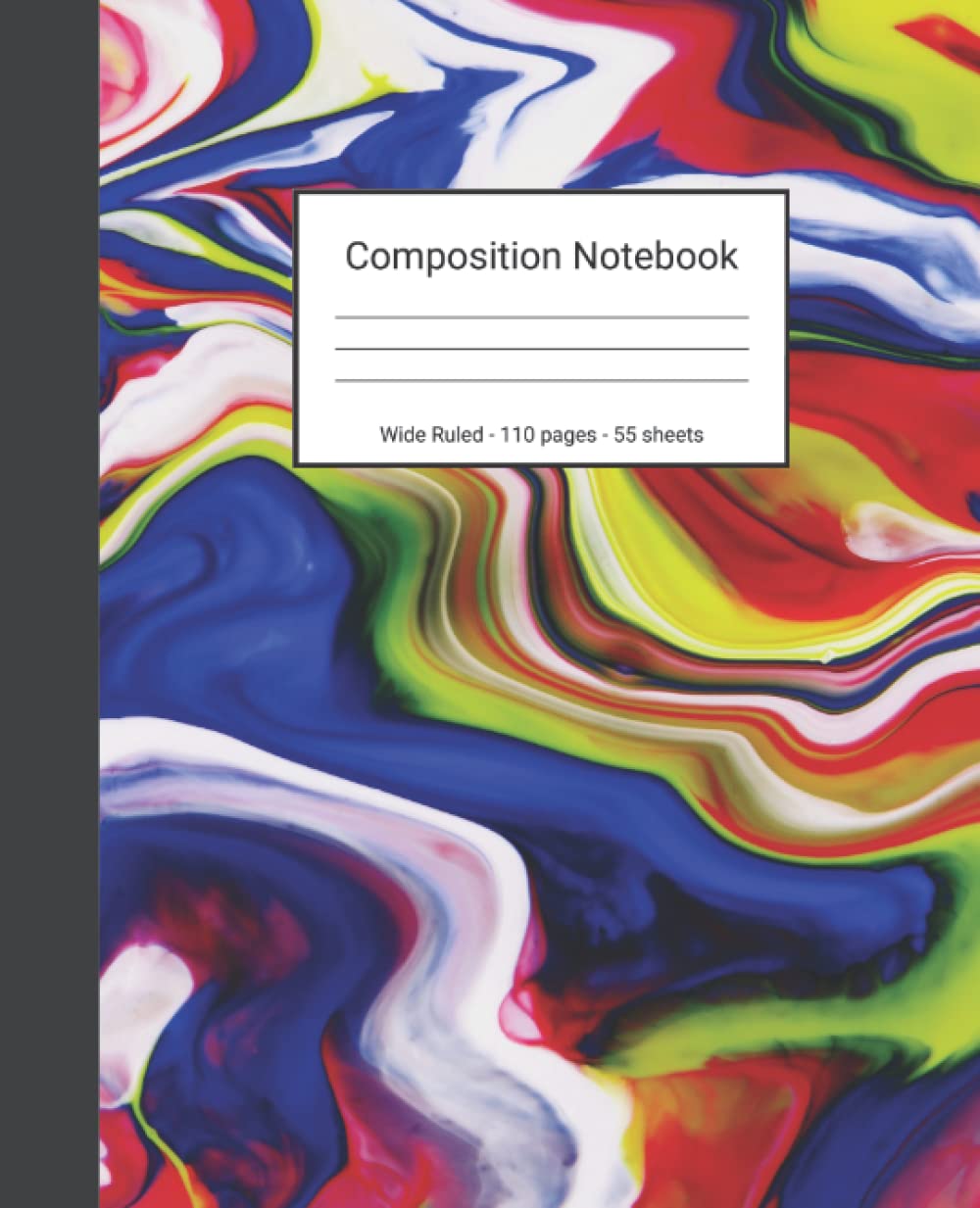 Composition Notebook: Wide Ruled Paper Notebook Journal - Red Blue Green And White Liquid Marble - Blank Wide Lined Workbook baixar livro de graça