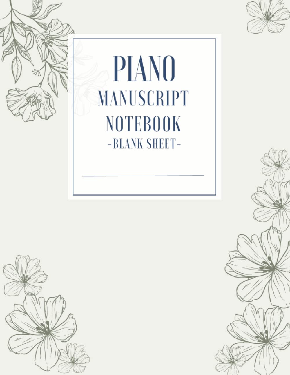 ler totalmente Piano Manuscript Notebook:: 100 Pages Blank Sheet Music Notebook Premium White Paper Vintage Flower Design black and white