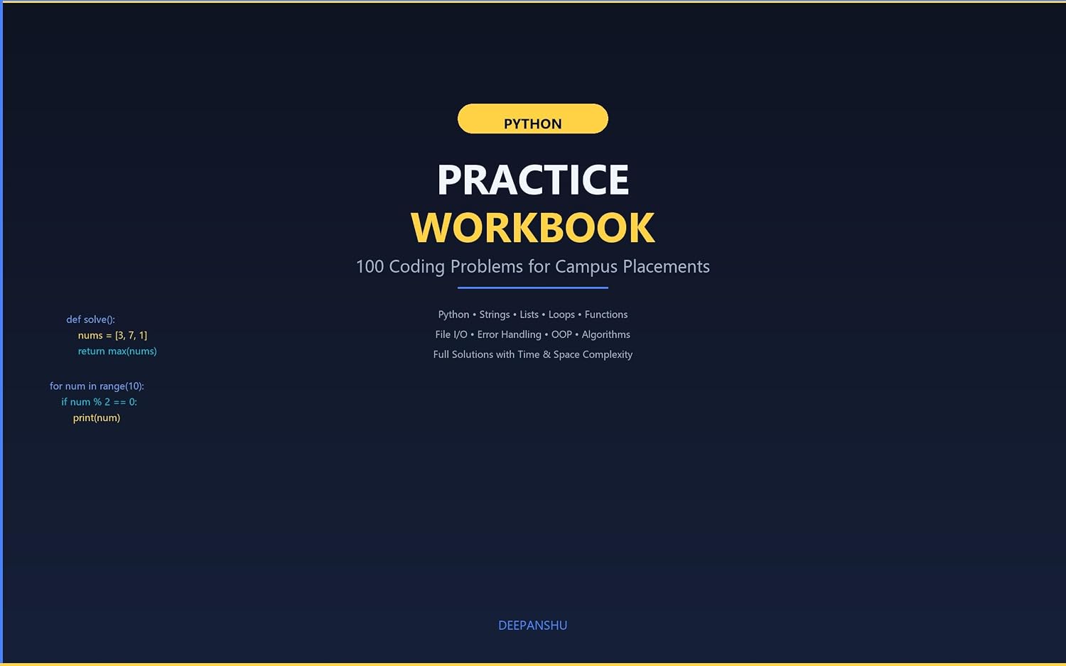 Python Practice Workbook: 100 Coding Problems for Campus Placements (English Edition) baixar o livro de graça