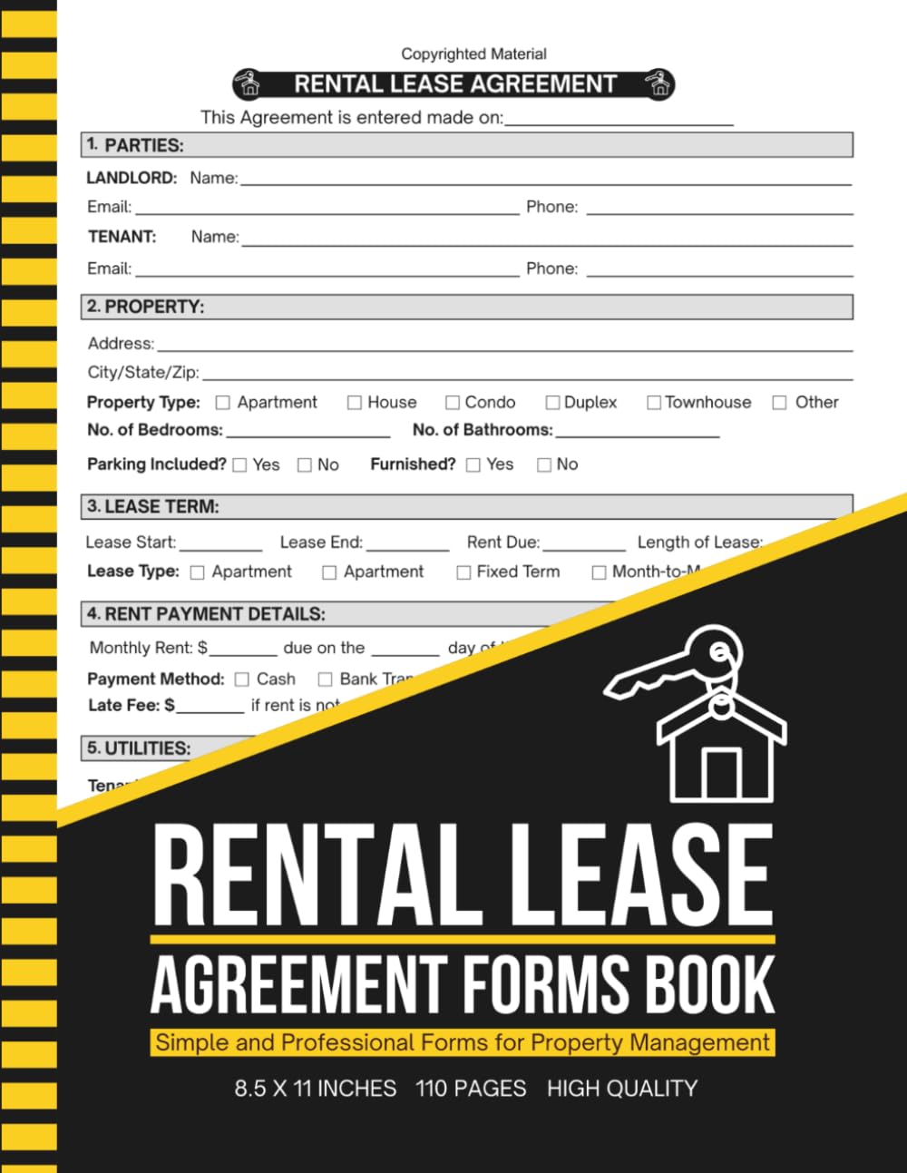 ler totalmente Rental Lease Agreement Forms Book: Residential Rental Agreement Forms for Property Management | Record Tenant Details, Lease Terms, Rent Payments,... & Signatures | 8.5" x 11" Inches, 110 pages