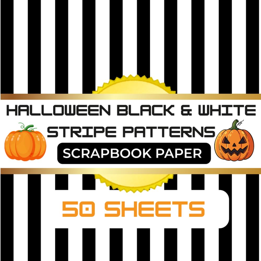 ler totalmente Halloween Black and White Stripes: 50 Timeless Stripe Designs for Scrapbooking, Junk Journals, Card Making, Paper Crafts and DIY Projects