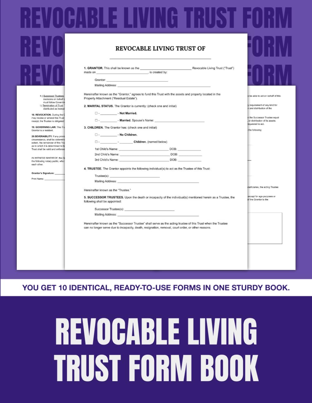 ler totalmente Revocable Living Trust Form Book: 10 Complete Ready-to-Use Templates | For Estate Planning, Asset Protection | 8.5 x 11 in.