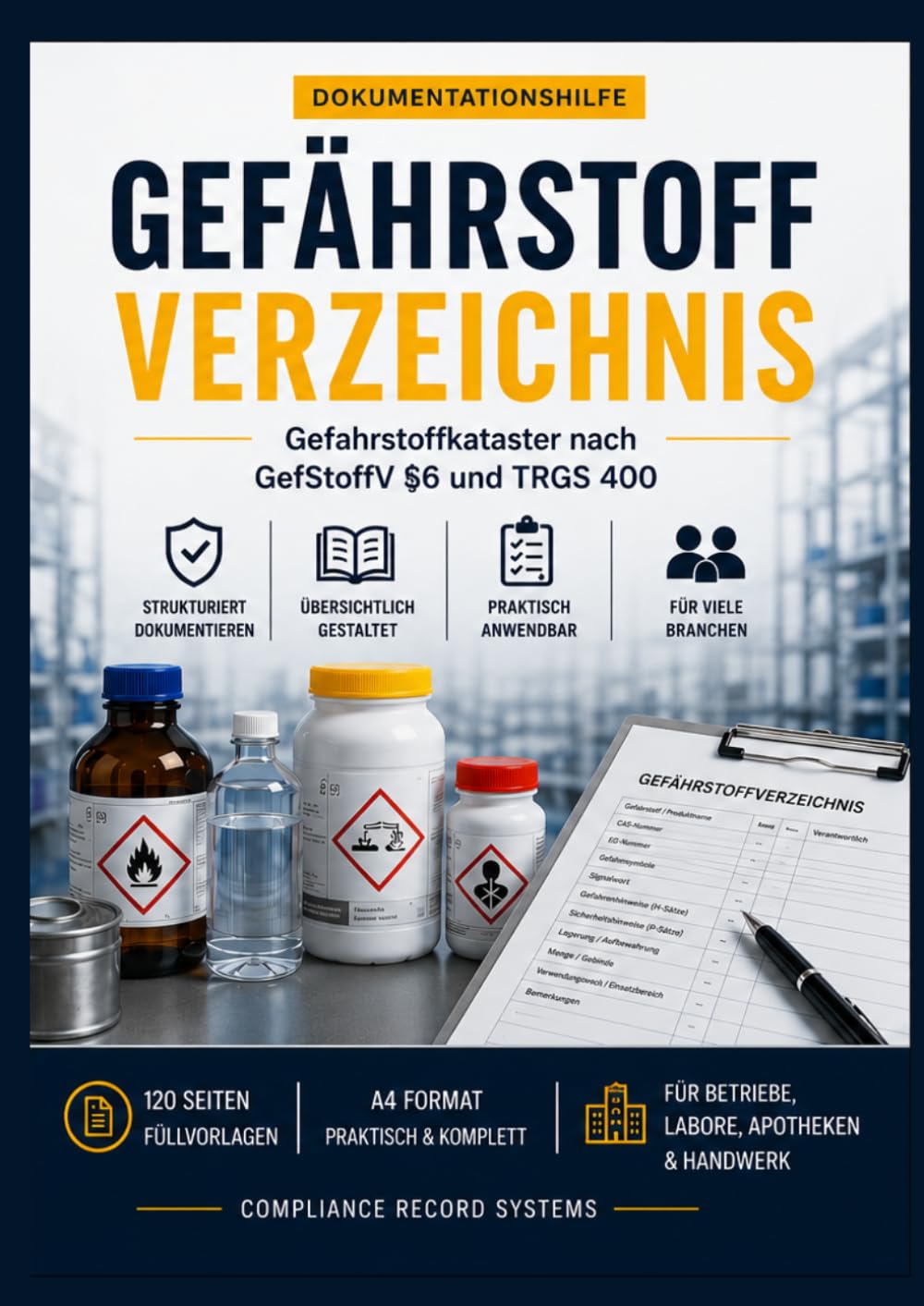 capítulo por capítulo baixar Gefahrstoffverzeichnis Logbuch: Professionelles Gefahrstoffkataster für Betriebe, Werkstätten, Labore und Apotheken | Dokumentationshilfe mit... Lagerung und Arbeitsbereich (German Edition)