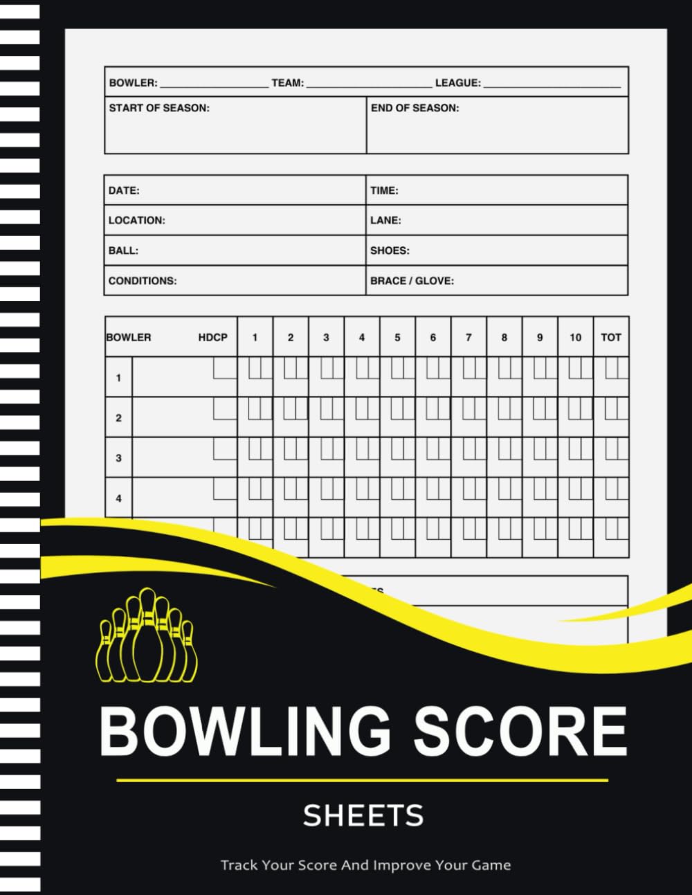 ler totalmente Bowling Score Sheets Game Stats And Progress Record Keeper Book