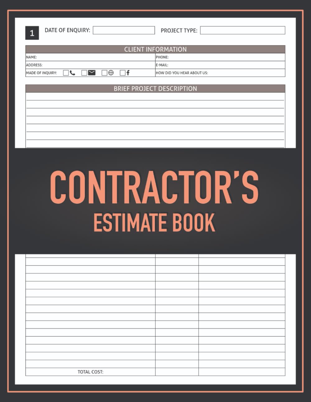 capítulo por capítulo baixar Contractor's Estimate Book: Daily Log Book for Construction Work | Job Estimate Quote Record Book With Client Details, Contact Log & Dot Diagram Sheets For Taking Measurements