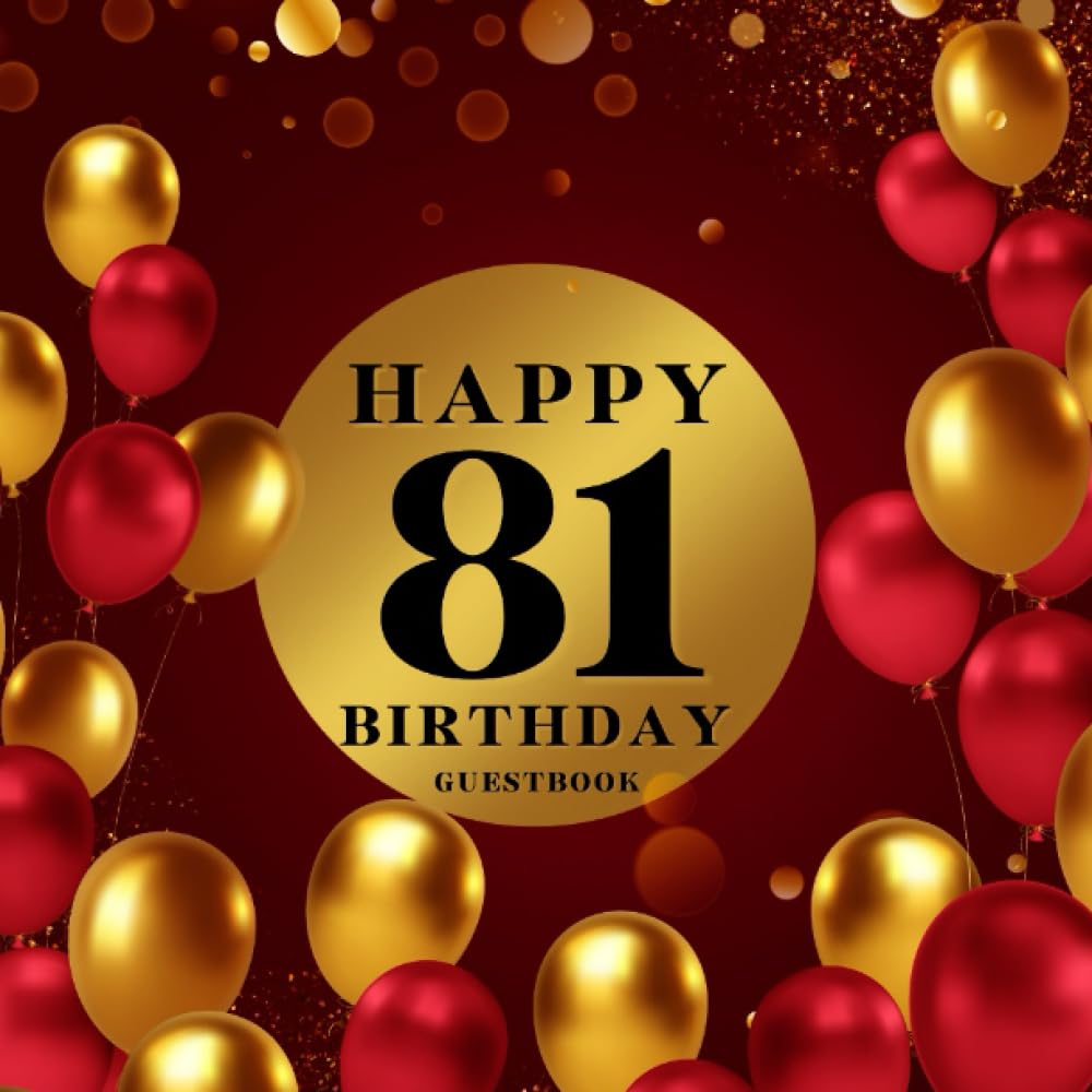 ler totalmente 81th birthday guest book red and gold guest book: suitable for Polaroid photos. and has a page for writing impressions for guests to express their... x 8.5 inches, 120 pages. 1 page per 1 guest.