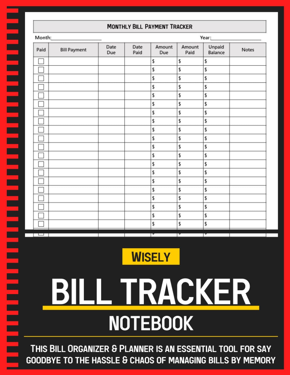 ler totalmente Bill Tracker Notebook: Monthly Bill Payment Organizer & Planner for Budgeting Financial, Finance & Payments Checklist Log Book