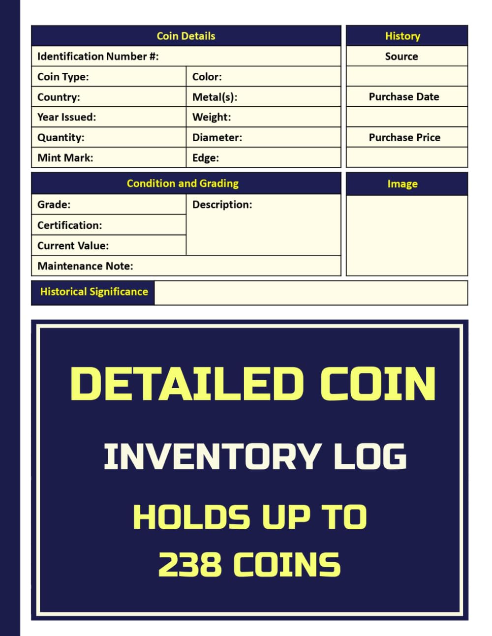 Detailed Coin Inventory Log Book: Coin Organizer | Coin Collecting Checklist | A practical tool to document condition, track value, record origin, and... your collection professionally organized. baixar livro de graça