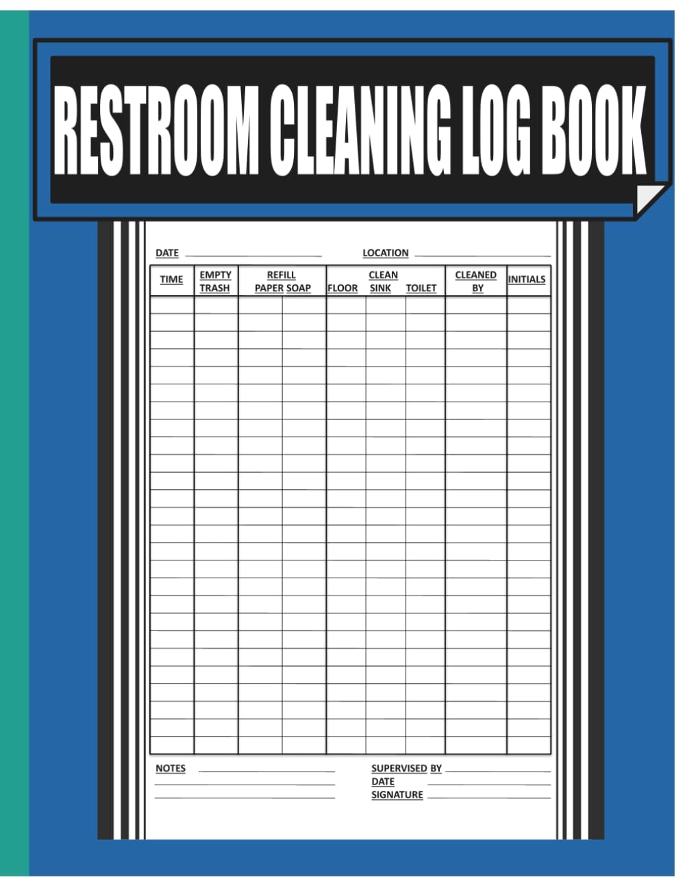 ler totalmente Restroom Cleaning Log Book: Cleaning Checklist, Bathroom Check List For Offices, Hotels, Restaurants & Other Businesses